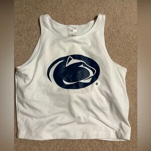 White Tank Top with Blue Logo
